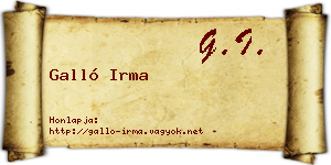 Galló Irma névjegykártya